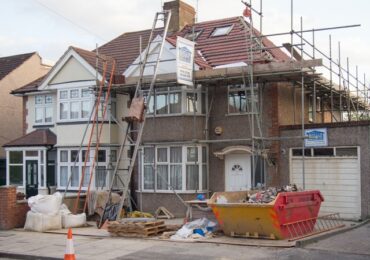 House being remodelled with scaffolding