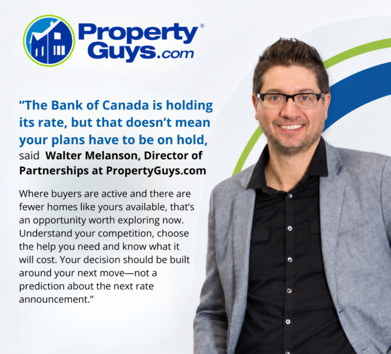 Walter Melanson, Director of Partnerships at PropertyGuys.com, discusses the Bank of Canada interest rate hold and what it could mean for Canadian home buyers and sellers.